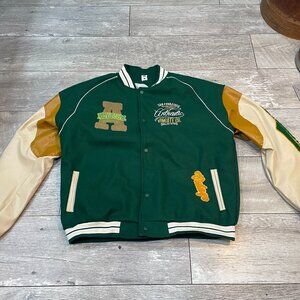 Aelfric Eden Green / Cream  San Francisco Authentic Embroidery Varsity Jacket XL